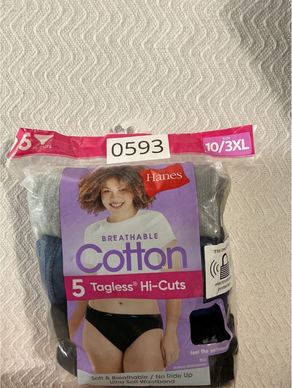 Hanes Breathable Cotton Tagless Hi-Cuts Women's Panties 5-Pack Size 10/3XL